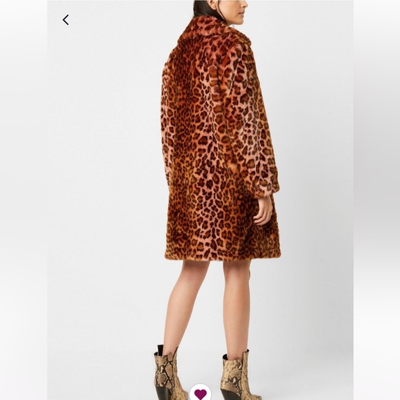French Connection Feaux Fur Long Coat (NWOT) - Picture 2 of 4